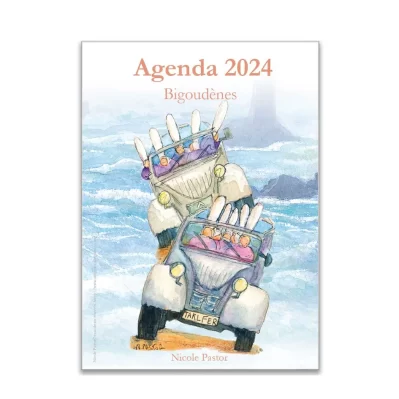 Agenda 2024 15x21cm. 120pages, 80 aquarelles. Les Bigoudènes de Nicole Pastor.