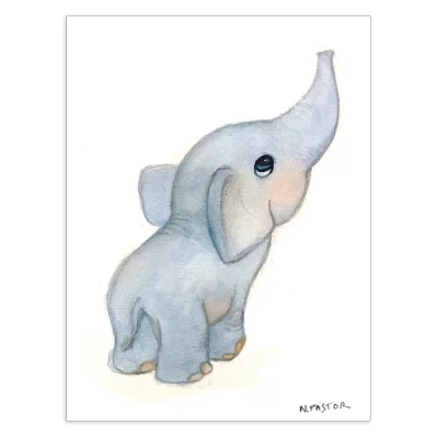 Olifant, le tout petit éléphant, Affiche A3 poster chambre d'enfant