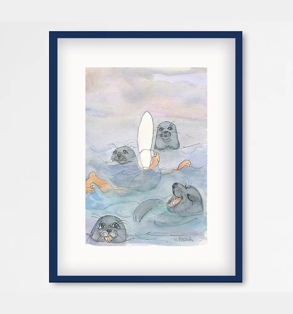 Affiche A4 Les Bigoudènes, Baignade aux Étocs avec les otaries – Image 2