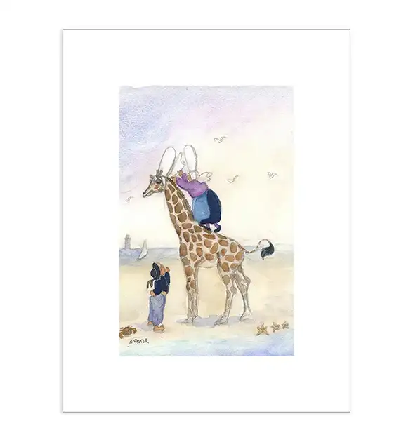 Affiche A3 (29,7x42cm) Les Bigoudènes, Safari bigouden avec une girafe – Image 2
