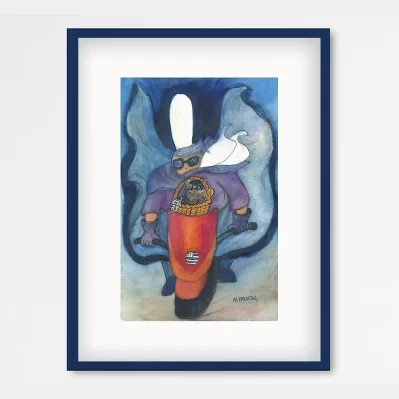 Affiche A3 (29,7x42cm) Les Bigoudènes, La moto de la Bigoudène