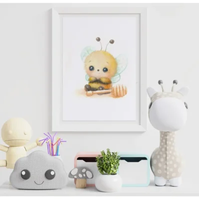 Affiche encadrée abeille gourmande, xylocope microcosme