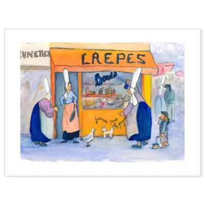 Affiche A3 (29,7x42cm) Les Bigoudènes, La crêpière du Guilvinec et la mamie tagueuse