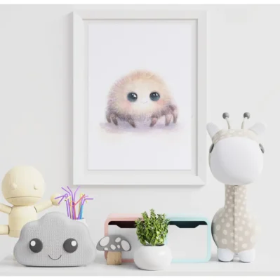 Affiche encadrée mademoiselle araignée aquarelle