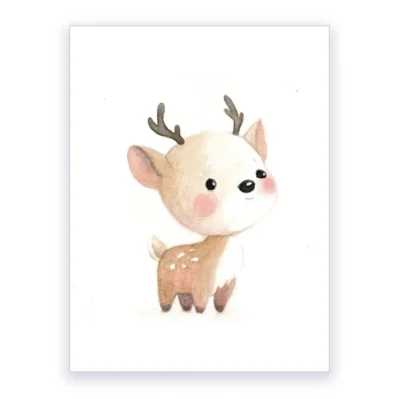 Jeune daim, Aquarelle pour enfant