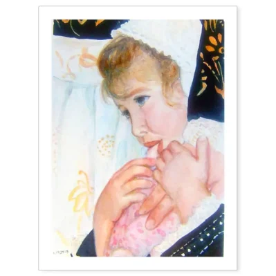 Affiche A3 costume breton. Fillette de Quimper à la Grande Troménie