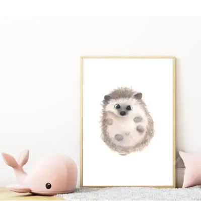Affiche encadrée hérisson. poster animaux forêt