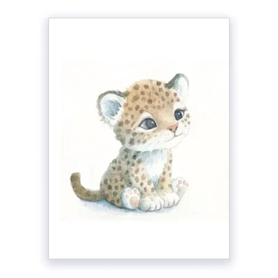 Petit jaguar, Affiche A3, poster animaux sauvages décoration chambre enfant, cadeau personnalisé