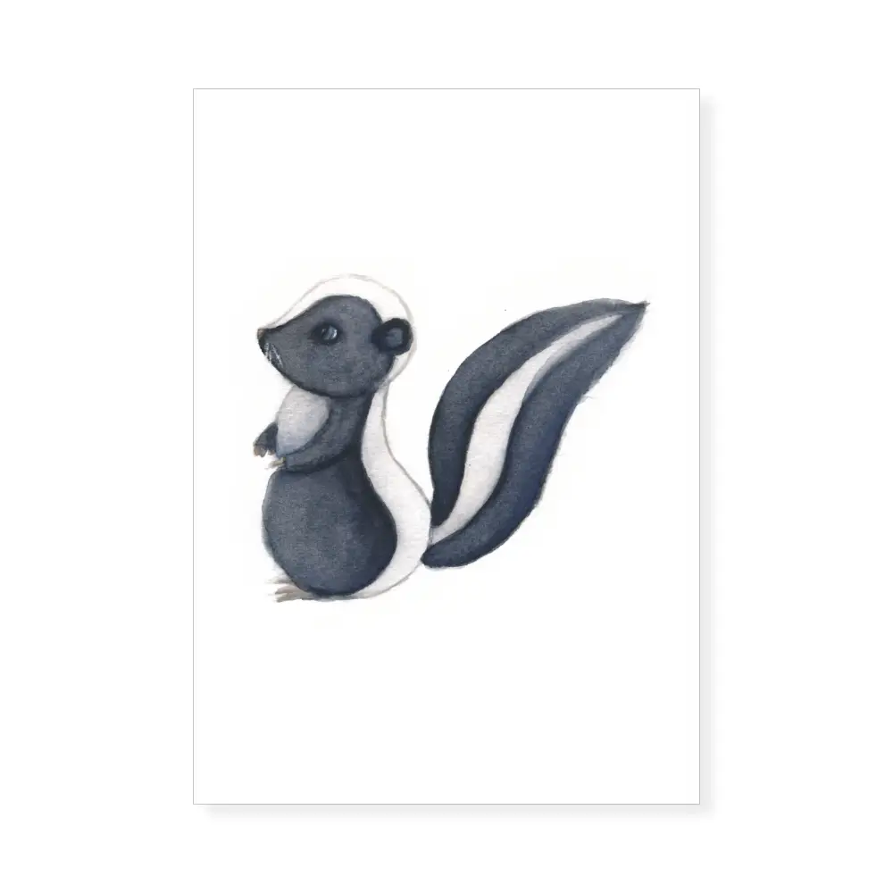 Jolie mouffette, Affiche A3, poster animaux forêt décoration chambre enfant, cadeau personnalisé