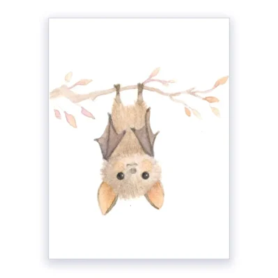 Chauve-souris, Affiche A3, poster petits animaux forêt décoration chambre enfant