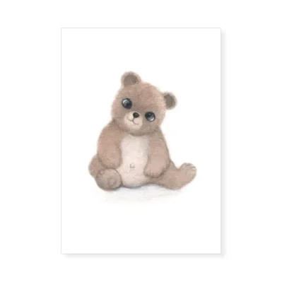 Petit ourson. Affiche A4, poster animaux forêt décoration chambre enfant, cadeau personnalisé