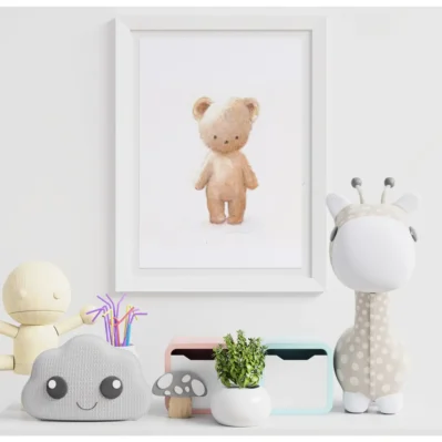 Affiche encadrée petit ours animaux des bois