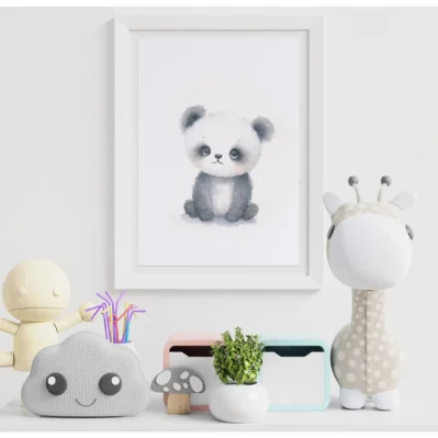 Affiche encadrée petit panda aquarelle