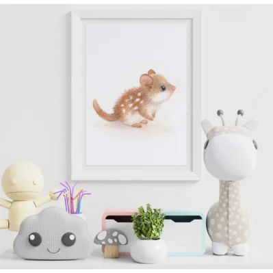 Affiche encadrée petit quoll, aquarelle chambre enfant