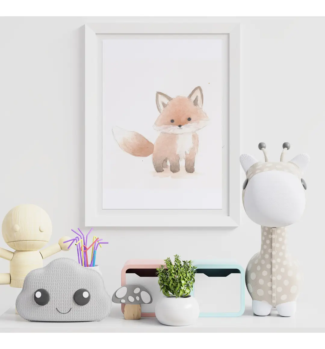 Adorable petit Renard, aquarelle digigraphique – Image 2