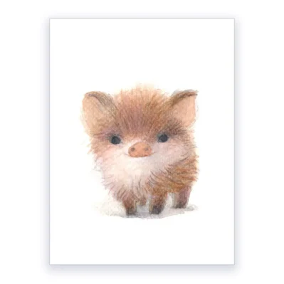 Sanglier,Affiche A4, poster animaux forêt décoration chambre enfant, cadeau personnalisé