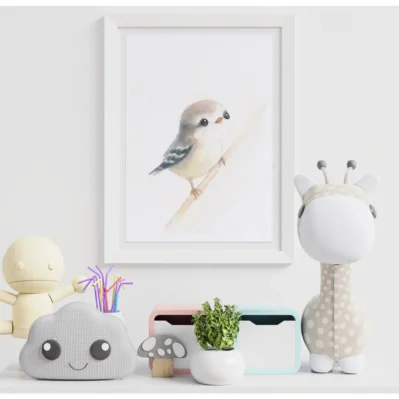 Affiche encadrée petit xénique grimpeur, oiseaux du monde,