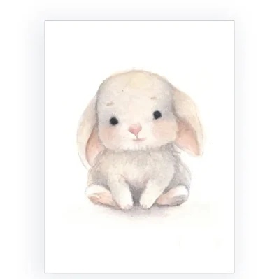 Un amour de petit lapin, Aquarelle pour enfant