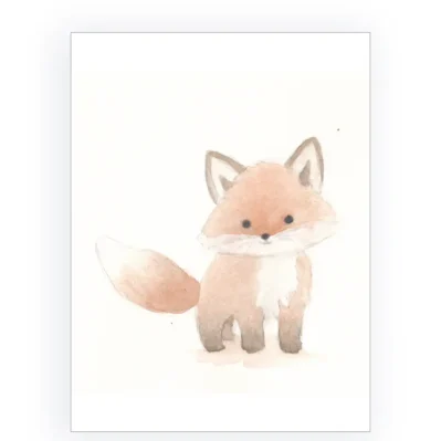 Joli petit renard, collection animaux de la forêt