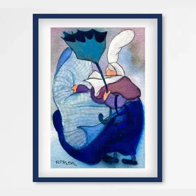 Affiche encadrée. Bigoudènes. Le parapluie retourné