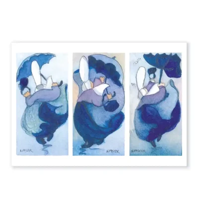 Triptyque vent et parapluies bigoudens