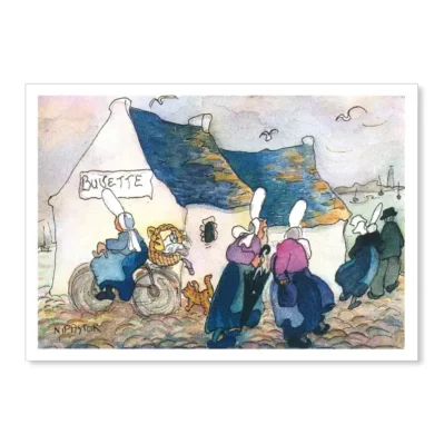 La buvette à Saint Guénolé. Aquarelle 1999