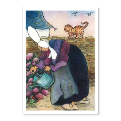 La dame aux hortensias. Aquarelle 1999