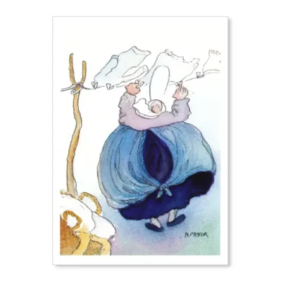 La lessive. Aquarelle 1997