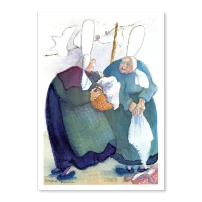 Lavandières et conchenous. Aquarelle 1997