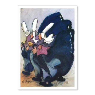 Quand leurs jupons s'envolaient, elles faisaient penser à des papillons. Aquarelle 1999