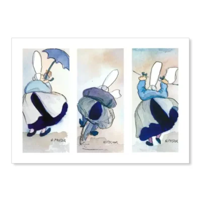 Triptyque Vélo lessive et parapluie. 1997