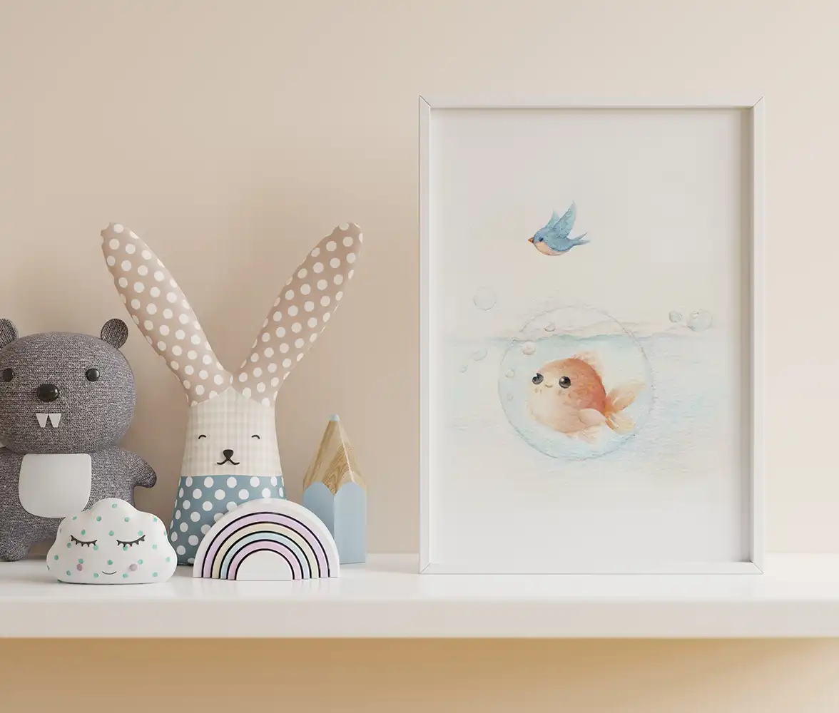 Message d'amour et d'amitié. Un petit oiseau un petit poisson... – Image 2