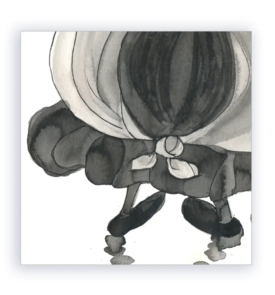 Encre de Chine originale. Détail Rafale