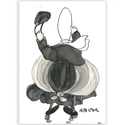 Encre de Chine originale. Rafale