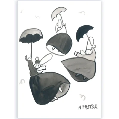 Encre de Chine originale. l'envol
