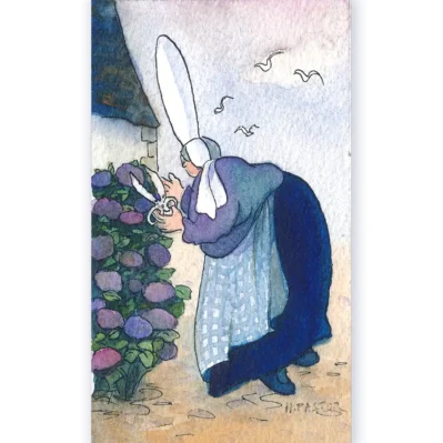 Les hortensias. Aquarelle originale année 1997